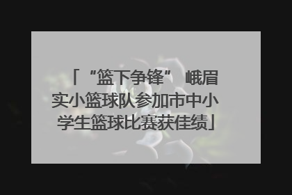 “篮下争锋” 峨眉实小篮球队参加市中小学生篮球比赛获佳绩
