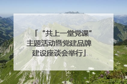 “共上一堂党课”主题活动暨党建品牌建设座谈会举行