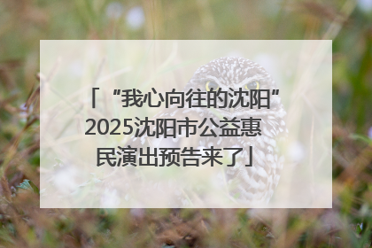 “我心向往的沈阳”2025沈阳市公益惠民演出预告来了