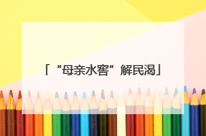 “母亲水窖”解民渴