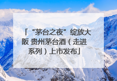 “茅台之夜”绽放大阪 贵州茅台酒（走进系列）上市发布