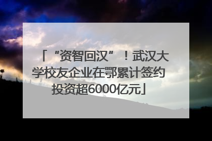“资智回汉”！武汉大学校友企业在鄂累计签约投资超6000亿元