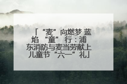 “麦”向燃梦 蓝焰 “童” 行：浦东消防与麦当劳献上儿童节“六一”礼