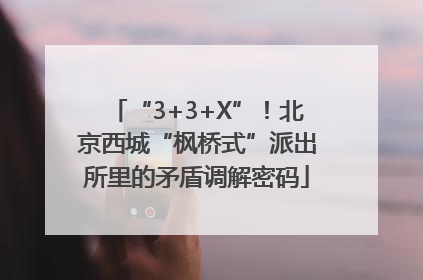 “3+3+X”！北京西城“枫桥式”派出所里的矛盾调解密码