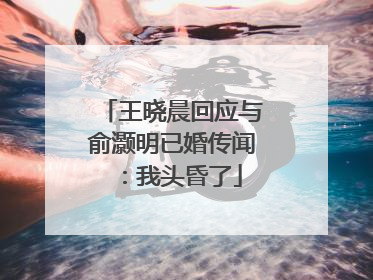 王晓晨回应与俞灏明已婚传闻：我头昏了
