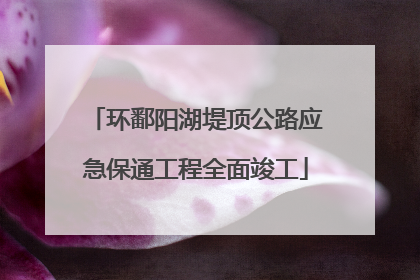 环鄱阳湖堤顶公路应急保通工程全面竣工