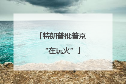 特朗普批普京“在玩火”