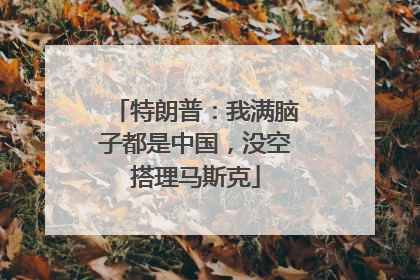 特朗普：我满脑子都是中国，没空搭理马斯克