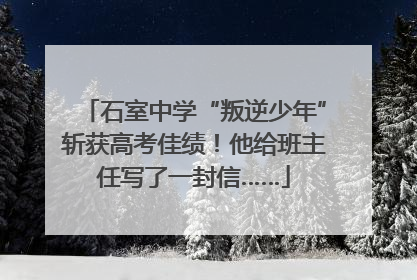 石室中学“叛逆少年”斩获高考佳绩！他给班主任写了一封信……