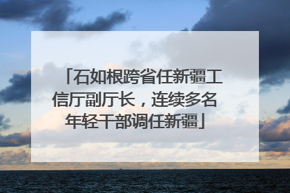 石如根跨省任新疆工信厅副厅长，连续多名年轻干部调任新疆