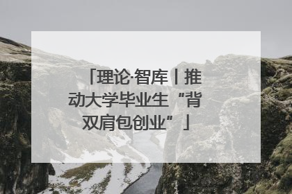 理论·智库丨推动大学毕业生“背双肩包创业”