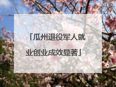 瓜州退役军人就业创业成效显著