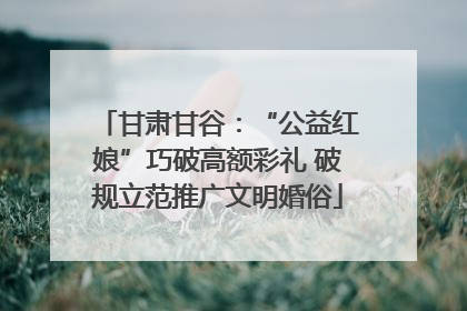 甘肃甘谷：“公益红娘”巧破高额彩礼 破规立范推广文明婚俗