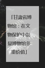 甘肃省博物馆：在文物保护中彰显博物馆多重价值