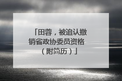 田蓉，被追认撤销省政协委员资格（附简历）