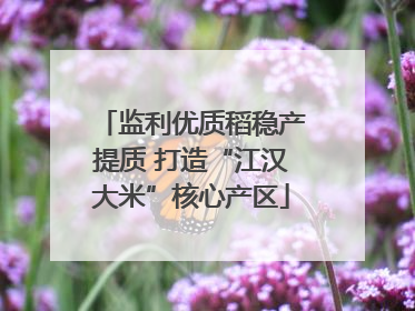 监利优质稻稳产提质 打造“江汉大米”核心产区