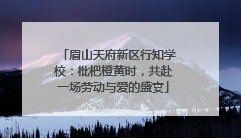 眉山天府新区行知学校：枇杷橙黄时，共赴一场劳动与爱的盛宴