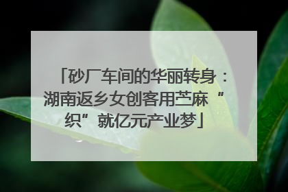 砂厂车间的华丽转身：湖南返乡女创客用苎麻“织”就亿元产业梦