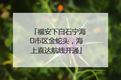 福安下白石宁海⇆市区金蛇头，海上直达航线开通
