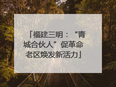 福建三明：“青城合伙人”促革命老区焕发新活力