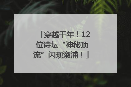 穿越千年！12 位诗坛“神秘顶流”闪现溆浦！