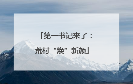 第一书记来了：荒村“焕”新颜