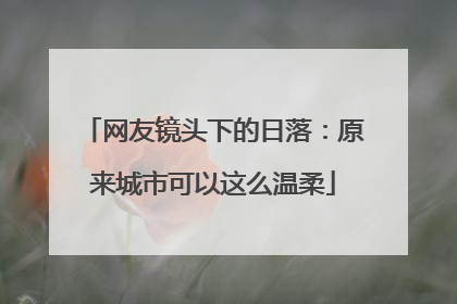 网友镜头下的日落：原来城市可以这么温柔