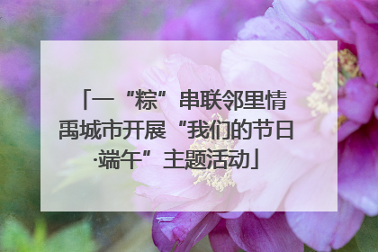 一“粽”串联邻里情 禹城市开展“我们的节日·端午”主题活动