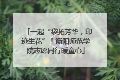 一起“袋拓芳华，印迹生花”！衡阳师范学院志愿同行暖童心