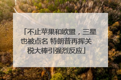 不止苹果和欧盟，三星也被点名 特朗普再挥关税大棒引强烈反应