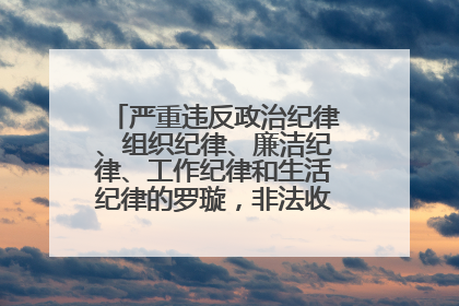 严重违反政治纪律、组织纪律、廉洁纪律、工作纪律和生活纪律的罗璇，非法收受他人巨额财物