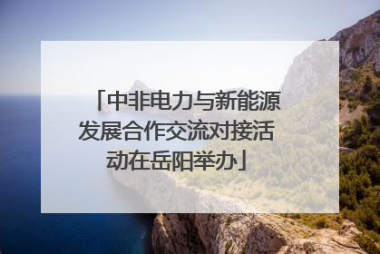 中非电力与新能源发展合作交流对接活动在岳阳举办