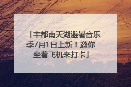 丰都南天湖避暑音乐季7月1日上新！邀你坐着飞机来打卡