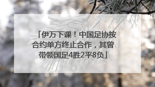 伊万下课！中国足协按合约单方终止合作，其曾带领国足4胜2平8负