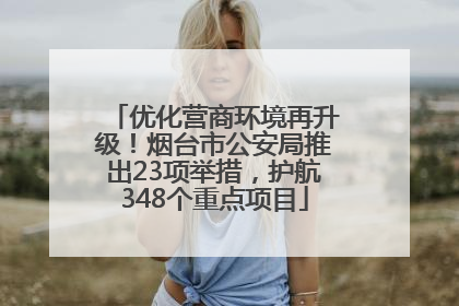 优化营商环境再升级！烟台市公安局推出23项举措，护航348个重点项目