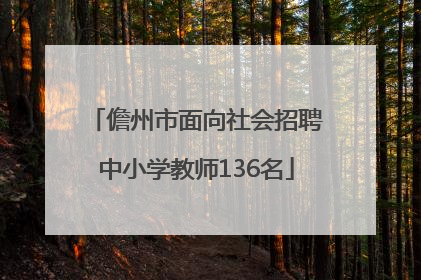 儋州市面向社会招聘中小学教师136名