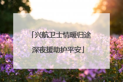 兴航卫士情暖归途 深夜援助护平安