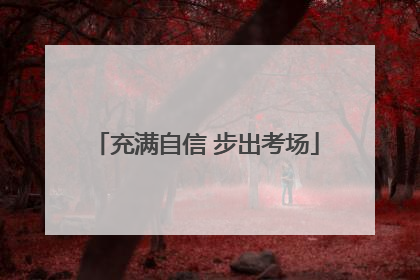 充满自信 步出考场