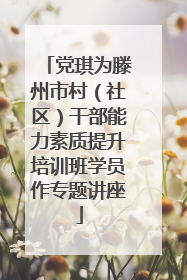 党琪为滕州市村（社区）干部能力素质提升培训班学员作专题讲座