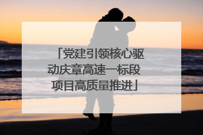 党建引领核心驱动庆章高速一标段项目高质量推进