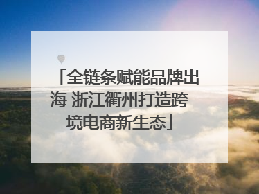 全链条赋能品牌出海 浙江衢州打造跨境电商新生态