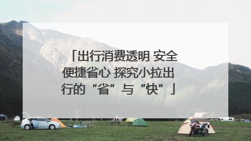 出行消费透明 安全便捷省心 探究小拉出行的“省”与“快”