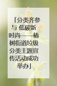 分类齐参与 低碳新时尚——椿树街道垃圾分类主题宣传活动成功举办