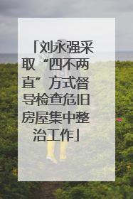 刘永强采取“四不两直”方式督导检查危旧房屋集中整治工作