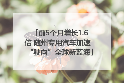 前5个月增长1.6倍 随州专用汽车加速“驶向”全球新蓝海