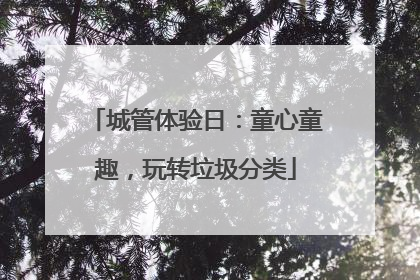 城管体验日：童心童趣，玩转垃圾分类