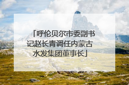 呼伦贝尔市委副书记赵长青调任内蒙古水发集团董事长