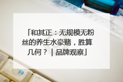 和其正：无规模无粉丝的养生水豪赌，胜算几何？｜品牌观察