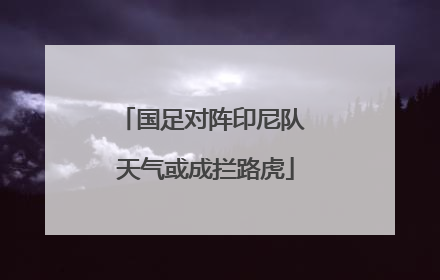 国足对阵印尼队 天气或成拦路虎