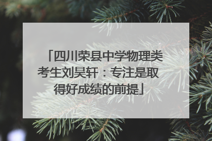 四川荣县中学物理类考生刘昊轩：专注是取得好成绩的前提